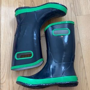 Blue and Green Bogs Rainboots Youth Size 5